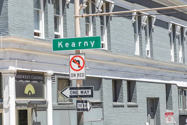 San Francisco Usa May 2022 Street Name Kearny Downtown San — Zdjęcie stockowe