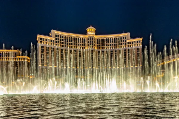 Las Vegas Nevada Usa May 2022 Fountains Bellagio Night Feature — Fotografie, imagine de stoc