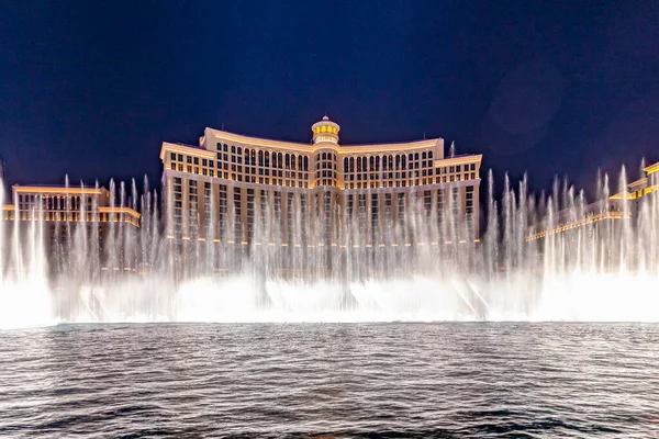 Las Vegas Nevada Usa May 2022 Fountains Bellagio Night Feature — Stok fotoğraf