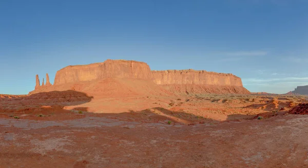 Three Sisters Rock Formation Big Butte Monument Valley Navajo Tribal — Stockfoto