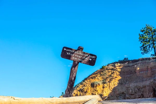 Signage Upper Inspiration Point Bryce Point Rim Trail Bryce Canyon — Fotografia de Stock
