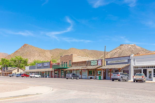Caliente, USA - June 2, 2022: Downtown in Caliente, Nevada, USA with snall shops in midday heat.
