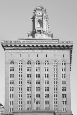 Oakland, USA - May 19, 2022: view to old facade of city hall of Oakland , USA