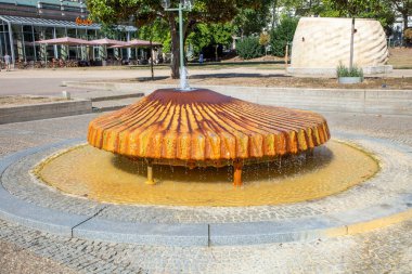 Hot springs and the Kochbrunnen - cooking fountain - in spa town Wiesbaden, Germany