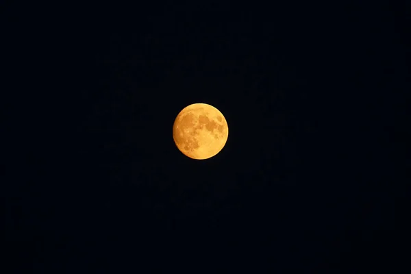 Detail Orange Bright Full Moon Dark Night — 图库照片