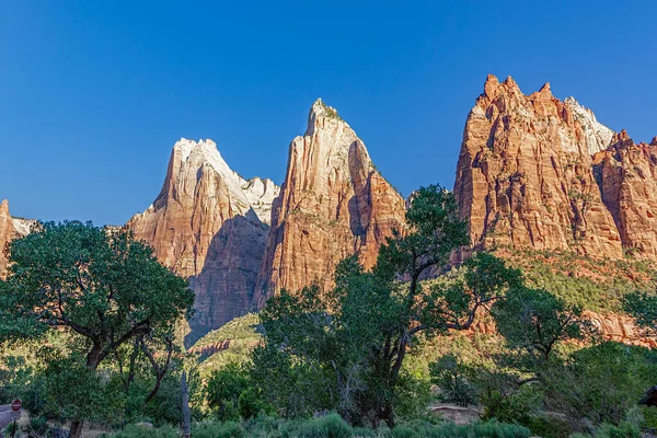 Montañas Pintorescas Parque Nacional Zion Vistas Desde Valle — Foto de Stock