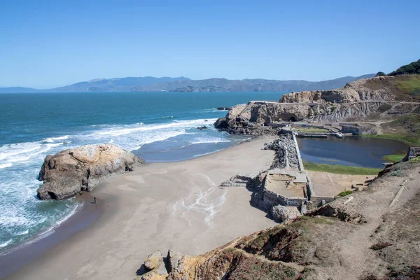 Scenic Beach San Francisco Old Ruin Called Sutro Baths Historic — Fotografia de Stock