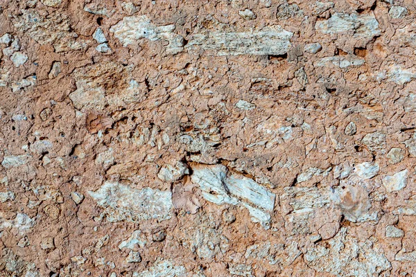 Traditionelle Isolierte Ländliche Mauer Mit Lehm Stroh Und Steinen Auf — Stockfoto