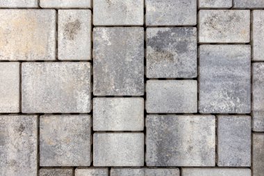 Gri kaldırım taşlarının harmonik deseni