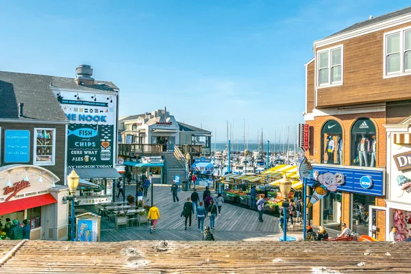 San Francisco Abd Mayıs 2022 Turistler Yerliler Restoranlar Dükkanlar Diğer — Stok fotoğraf