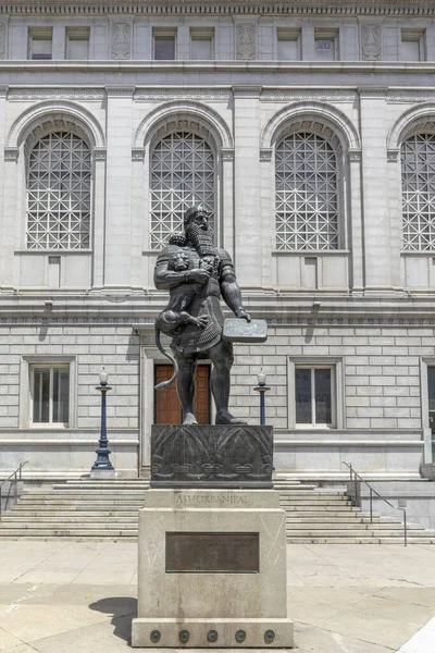 San Francisco Usa June 2022 Statue Assyrian King Ashurbanipal San — Stock Photo, Image