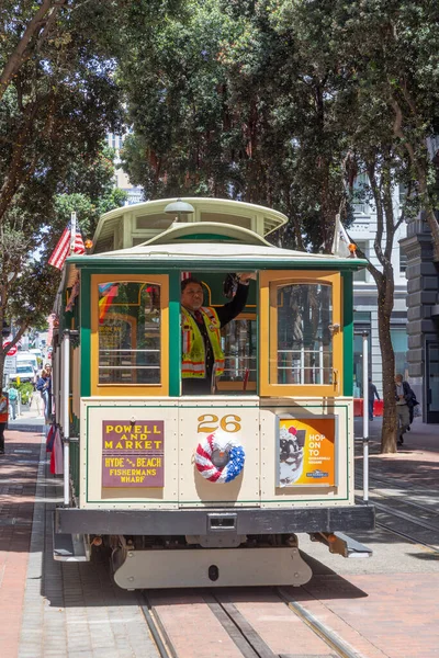 San Francisco Usa Червня 2022 Historic Cable Car Powell Hyde — стокове фото