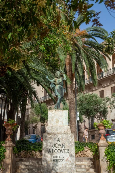 Palma Hiszpania Czerwca 2022 Posąg Poety Joan Alcover Balearów Palmie — Zdjęcie stockowe