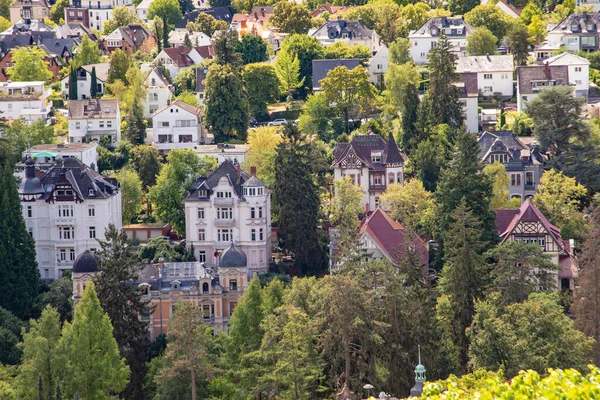 Wiesbaden Tyskland September 2022 Gamla Villahus Wiesbaden Tyskland Villorna Går — Stockfoto