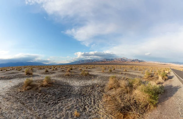 Όμορφα Διαμερίσματα Mesquite Στην Έρημο Κοιλάδα Του Θανάτου Στο Φως — Φωτογραφία Αρχείου