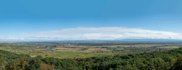 Vista Panorâmica Notre Dame Schauenberg Para Região Alsácia Aldeia Pfaffenheim — Fotografia de Stock