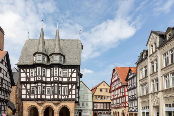Германия Июня 2021 Года Знаменитая Ратуша Полуразрушенные Исторические Дома Центральной — стоковое фото