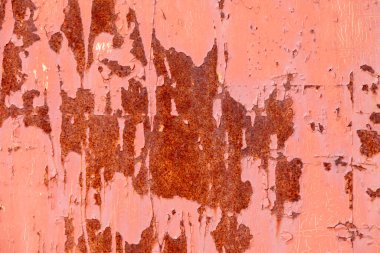 Kırmızı, eski, paslı demir levha deseni.