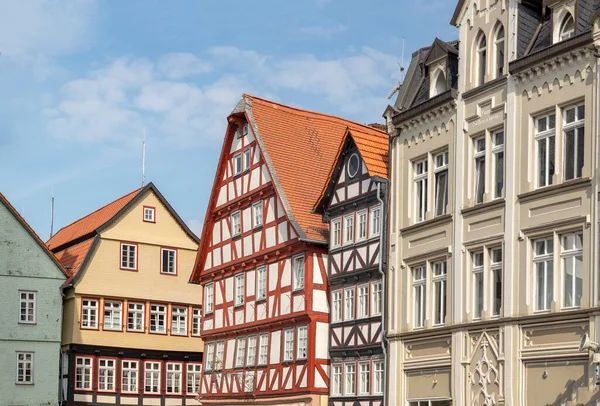 Casas Históricas Meia Madeira Praça Central Alsfeld Hesse Alemanha — Fotografia de Stock