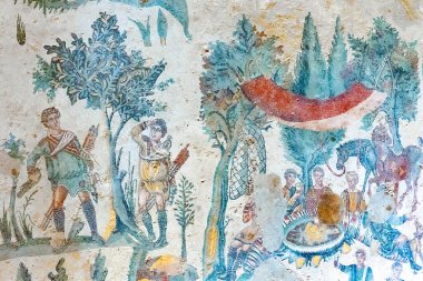 Roma Mozaikleri Villa Romana del Casale, Piazza Armerina, Sicilya, İtalya, UNESCO Dünya Mirası Bölgesi