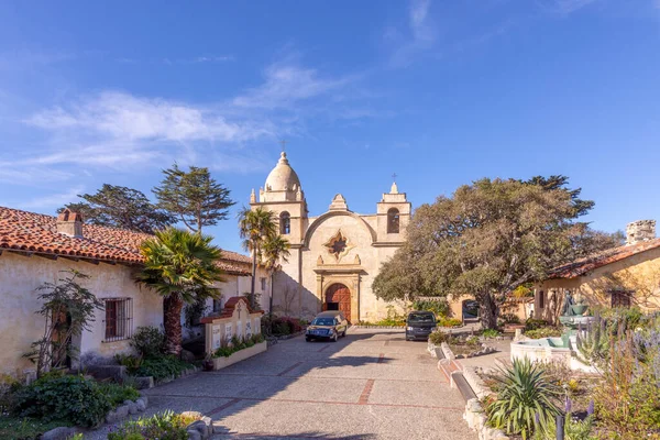 Courtyard View Mission San Carlos Carmel Early Morning Light — Stock Photo, Image