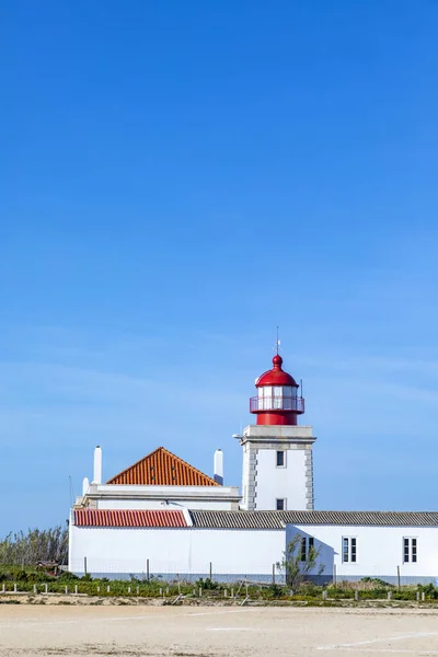 Маяк Мису Рока Узбережжі Алгарве Португалія — стокове фото