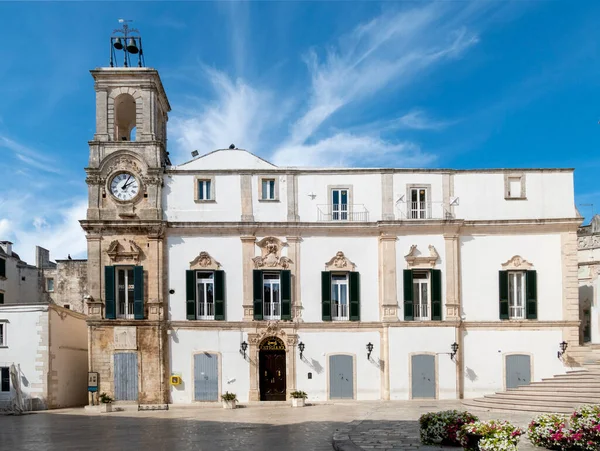Old University Palace Clock Tower Piazza Plebiscito Martina Franca Italy — Stock Photo, Image