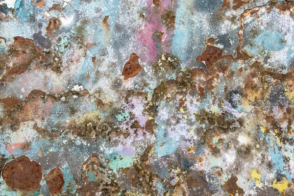 Patrón Vieja Placa Metal Oxidado Con Colores Gruesos Armónicos —  Fotos de Stock