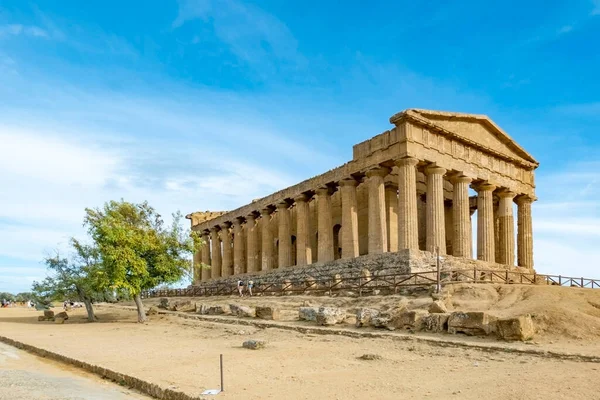 Słynna Świątynia Konkordii Dolinie Świątyń Niedaleko Agrigento Sycylia Włochy — Zdjęcie stockowe