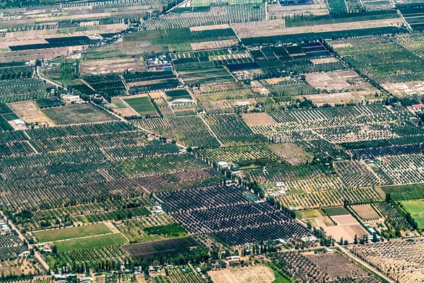 Vzduch Venkovské Krajiny Farmářskými Budovami Blízkosti Mendoza Argentina — Stock fotografie