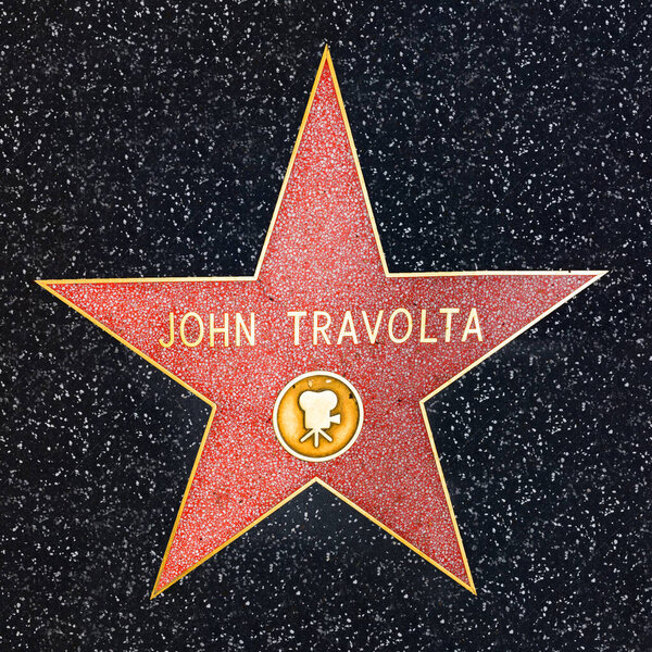 Los Angeles, USA - March 5, 2019: closeup of Star on the Hollywood Walk of Fame for John Travolta.