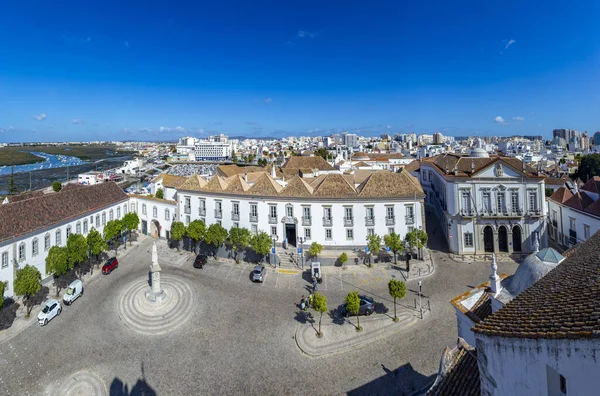 Anténa Malebného Panoramatu Faro Portugalsku — Stock fotografie