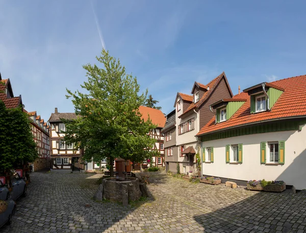 Alsfeld Deutschland Juni 2021 Berühmtes Rathaus Und Fachwerkhäuser Zentralen Platz — Stockfoto