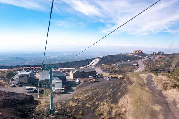 Sicílie Itálie Září 2022 Lanovka Funivia Del Etna Sopku Etna — Stock fotografie