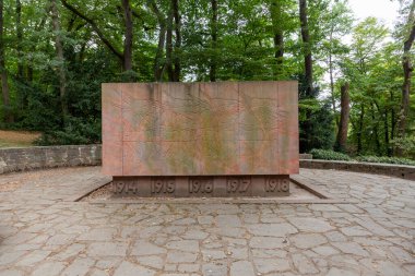 Wiesbaden, Germany - August 18, 2022: War memorial to fallen German soldiers in the First World War, on Neroberg a hill to the north of Wiesbaden.