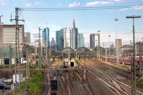 Frankfurt Germany August 2022 View Skyline Central Train Station Frankfurt — Stock Photo, Image