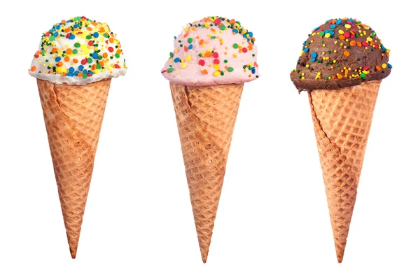 Ice cream cone sortiment — Stock fotografie