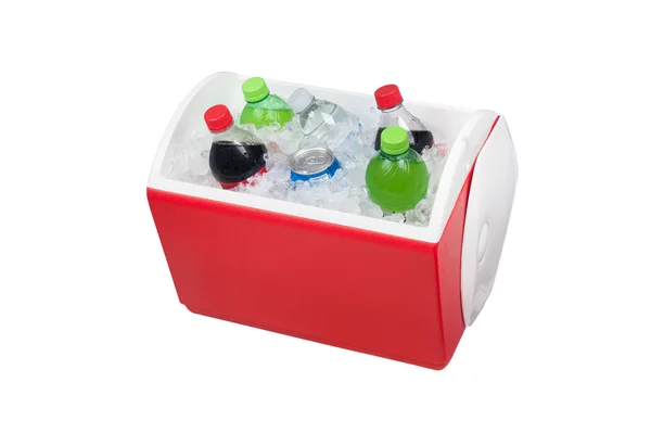 Ice chest och drycker — Stockfoto