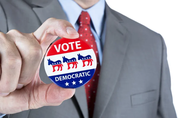 Democratische stemming pin — Stockfoto