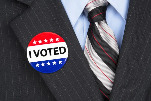 I voted pin on lapel — Stock Photo, Image