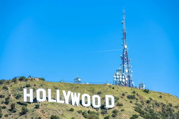 Знаменитий Білий Голлівудський Знак Пагорбах Лос Анджелеса Штат Каліфорнія Обрамлений — стокове фото