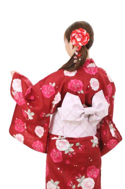 arkadan görünüşü genç Asyalı kadın