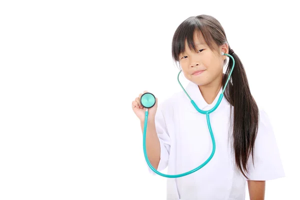 Pouco asiático menina no uniforme — Fotografia de Stock