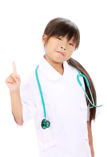 Retrato de pouco ásia menina enfermeira — Fotografia de Stock