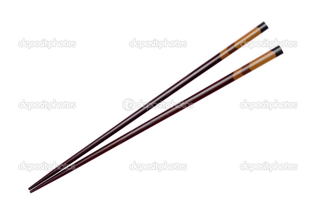 Pair of wooden chopsticks