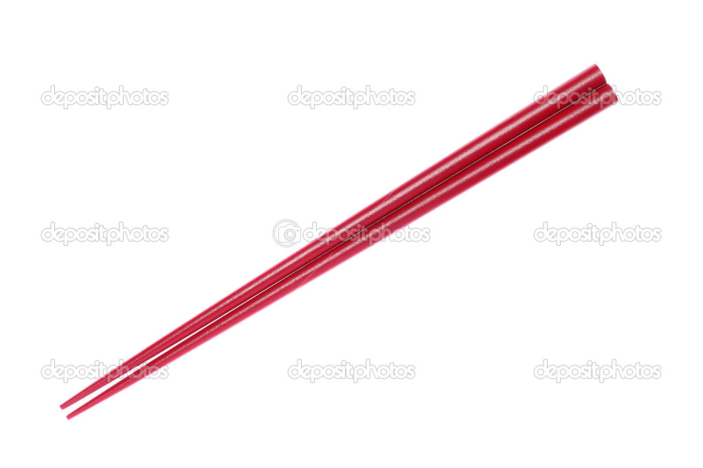 Pair of red chopsticks