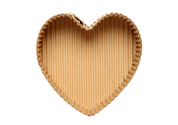 Картонна коробка у формі серця — стокове фото