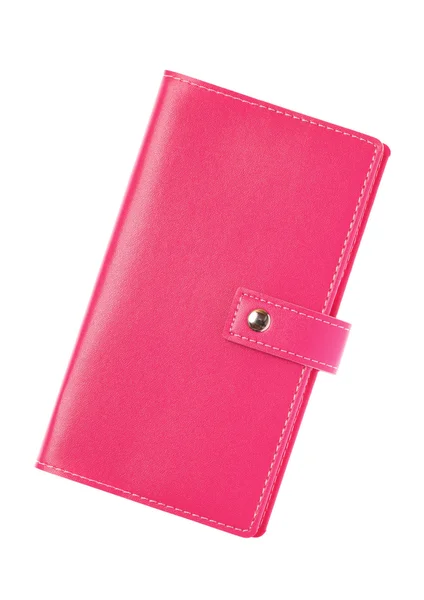 Pink leather notebook — Stock Photo, Image