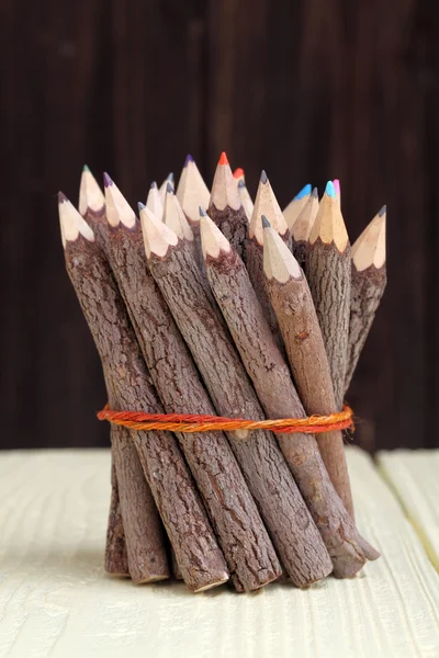 Bundle of tree trunk pencils — Stock Photo, Image
