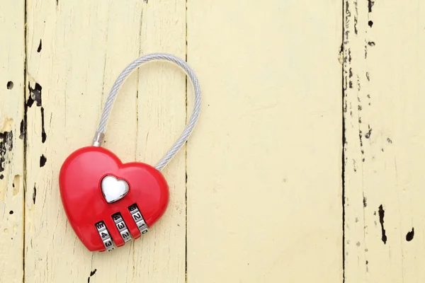 Red hart shaped padlock — Stock Photo, Image